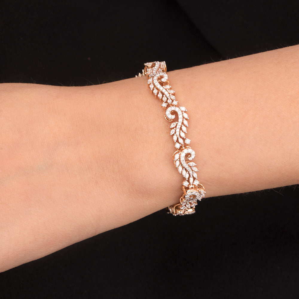 18K Rose Gold Diamond Bracelet - 3.366ct VVS-EF