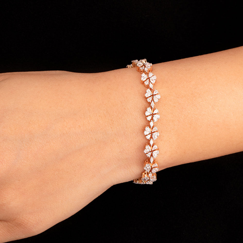 18K Rose Gold Diamond Bracelet - 3.728ct VVS-EF