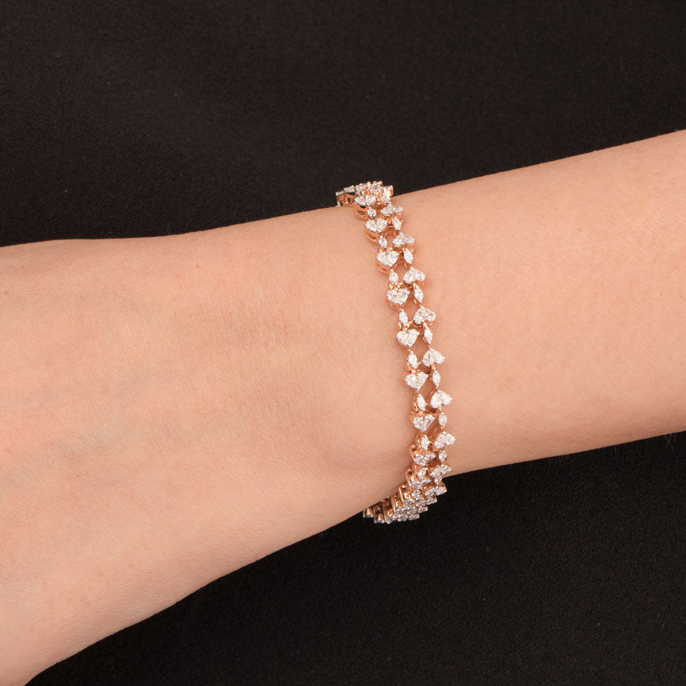 18K Rose Gold Diamond Bracelet - 3.325ct VVS-EF