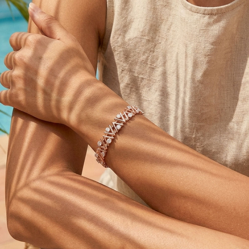 18K Rose Gold Diamond Bracelet - 6.105ct VS-SI-JK