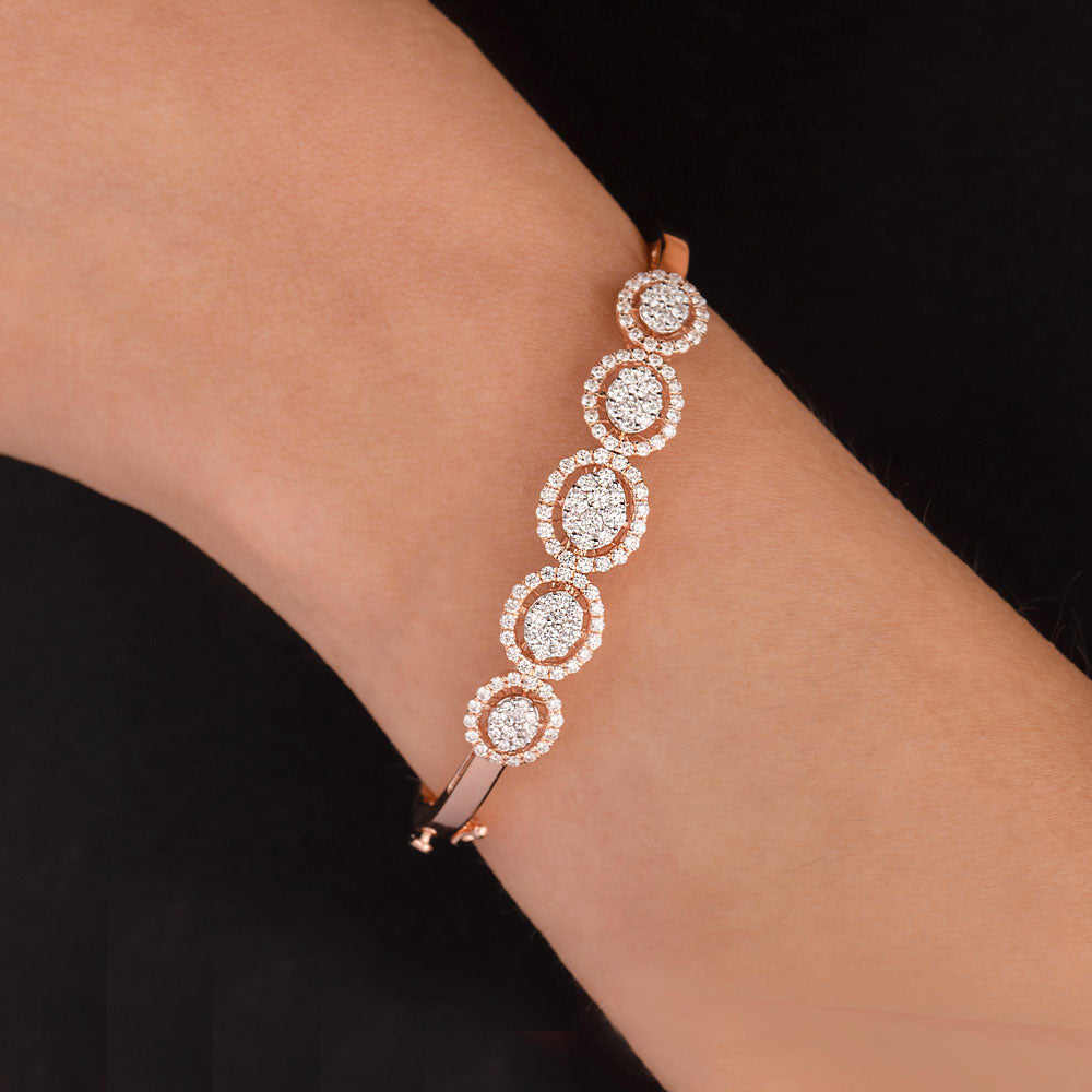 14K Rose Gold Diamond Kada - 1.63ct VVS-VS-GH