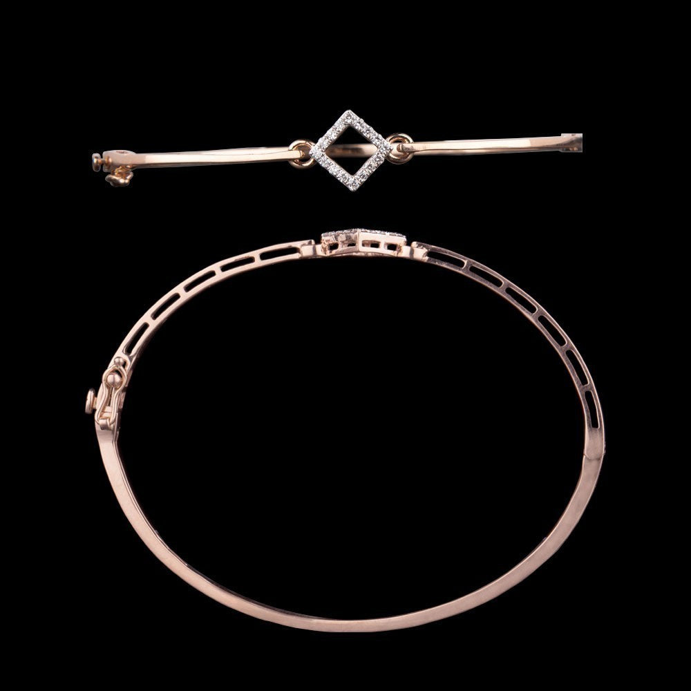 14K Rose Gold Diamond Kada - 0.18ct VS-GH