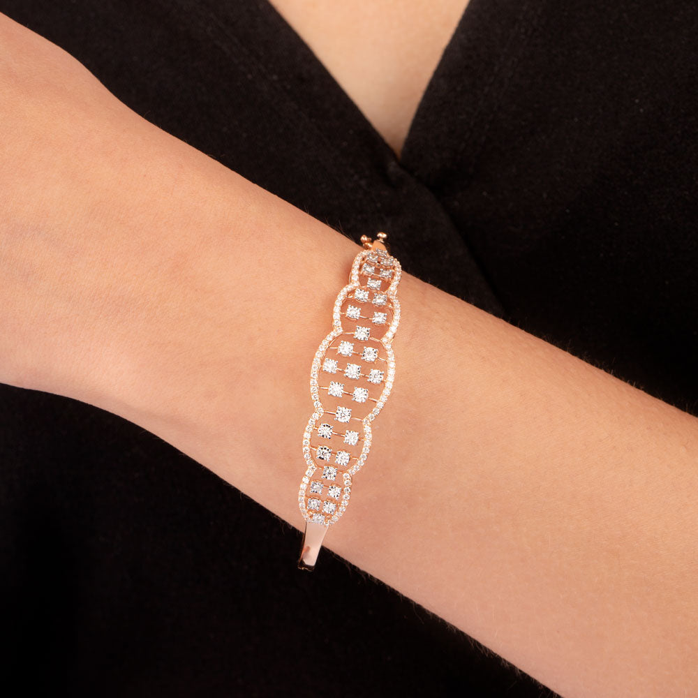 18K Rose Gold Diamond Kada - 1.066ct VVS-VS-GH