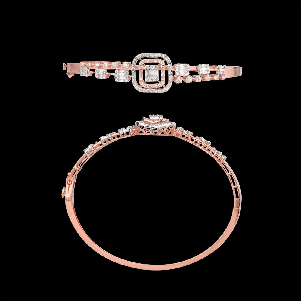 18K Rose Gold Diamond Kada - 1.413ct VS-SI-FG