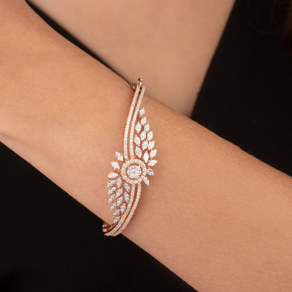 14K Rose Gold Diamond Kada - 1.67ct VVS-VS-GH