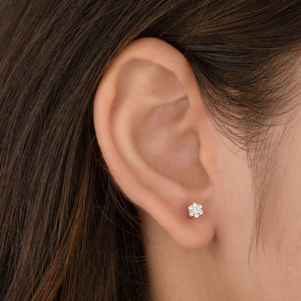 14K Rose Gold Diamond Earrings - 0.19ct SI-GH