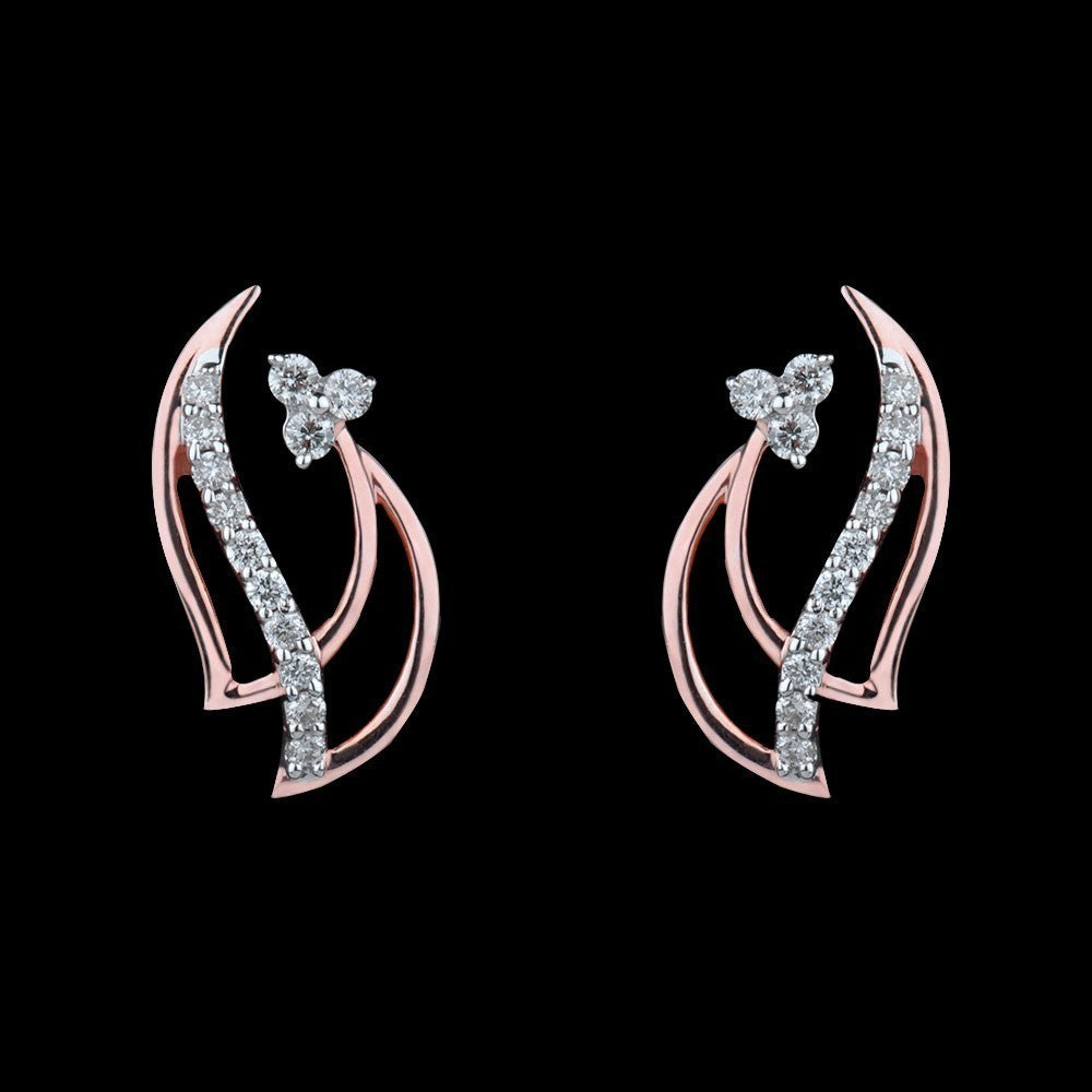 14K Rose Gold Diamond Earrings - 0.17ct SI-IJ