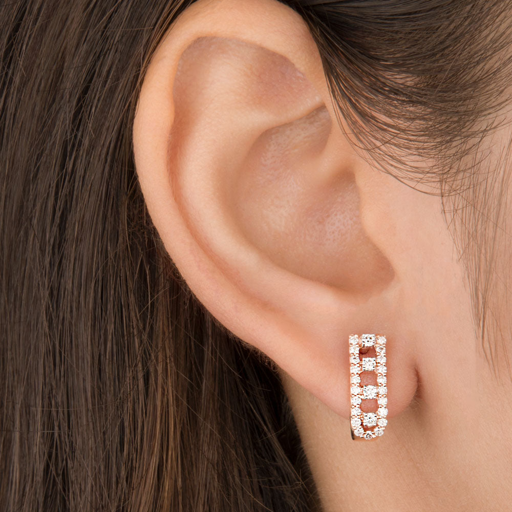 14K Rose Gold Diamond Earrings - 0.6ct VS-GH
