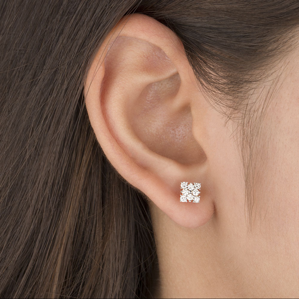 14K Rose Gold Diamond Earrings - 0.41ct SI-IJ