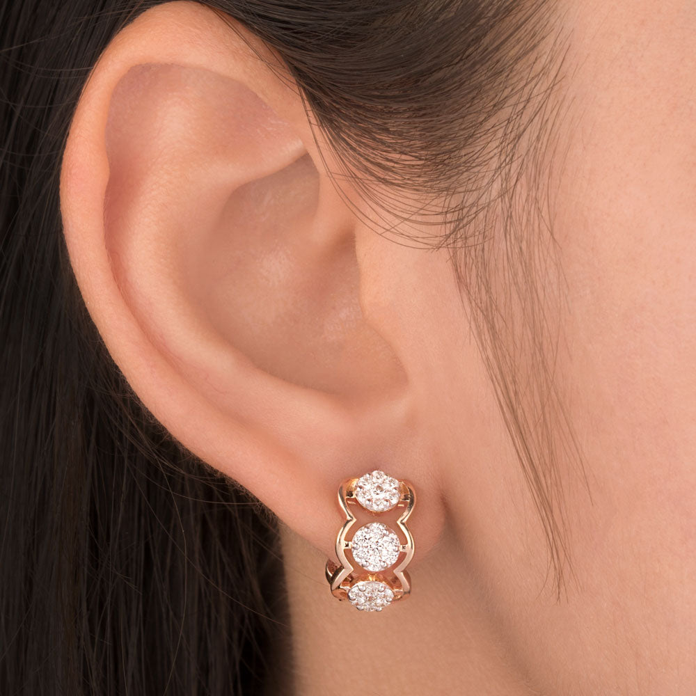 14K Rose Gold Diamond Earrings - 0.74ct SI-IJ