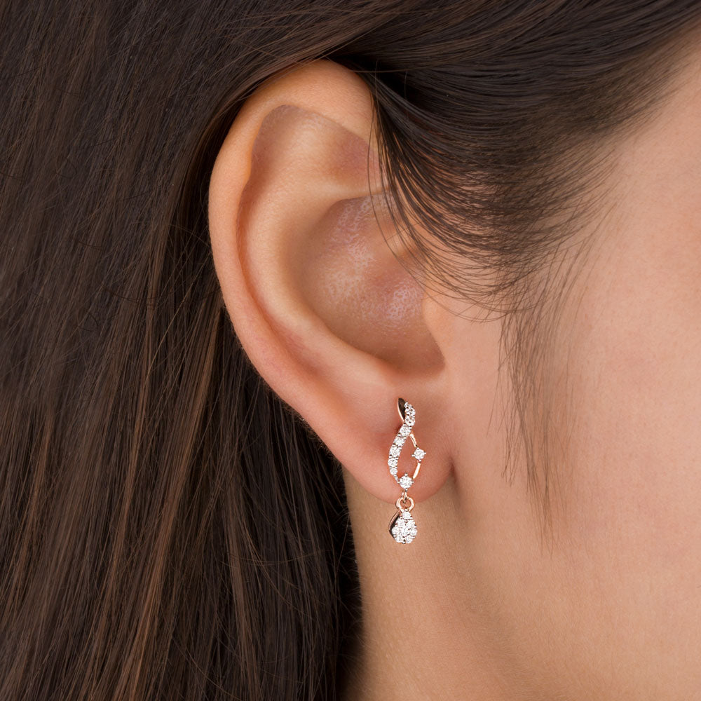 14K Rose Gold Diamond Earrings - 0.31ct VVS-VS-HI