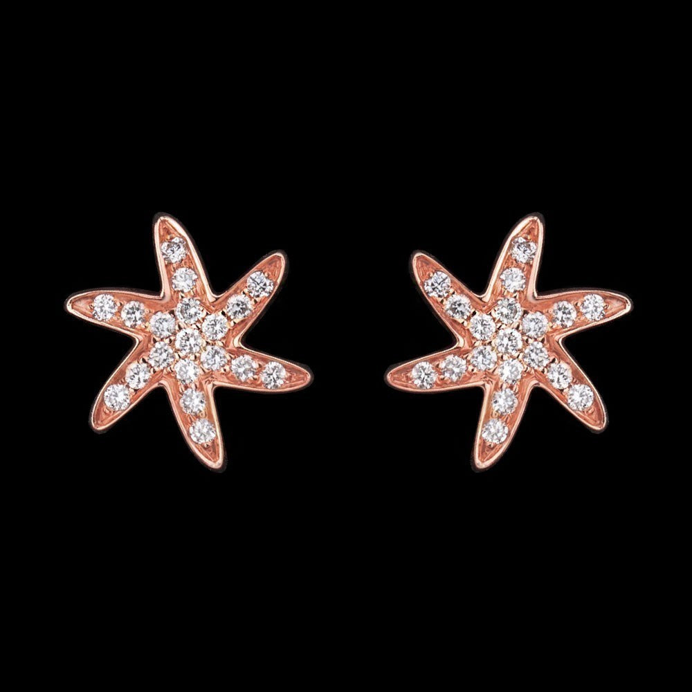 18K Rose Gold Diamond Earrings - 0.19ct VS-GH