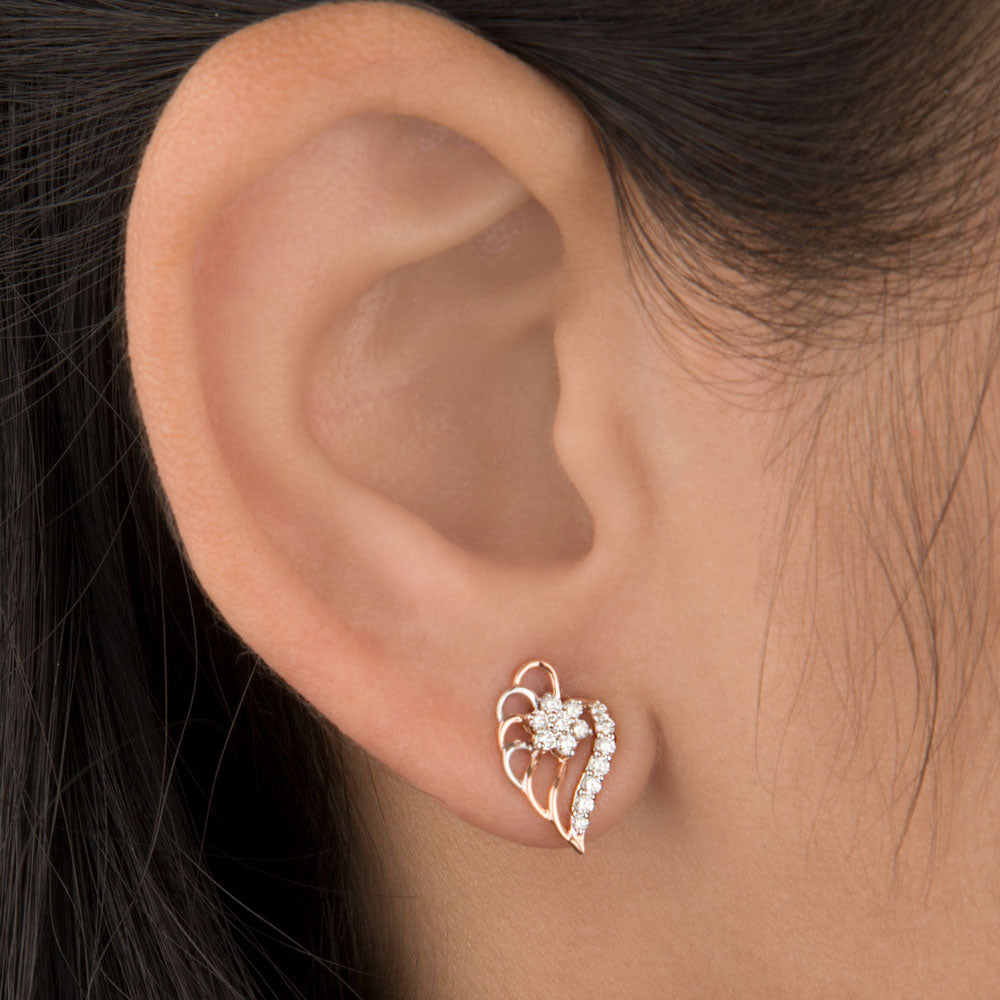14K Rose Gold Diamond Earrings - 0.2ct VVS-VS-HI