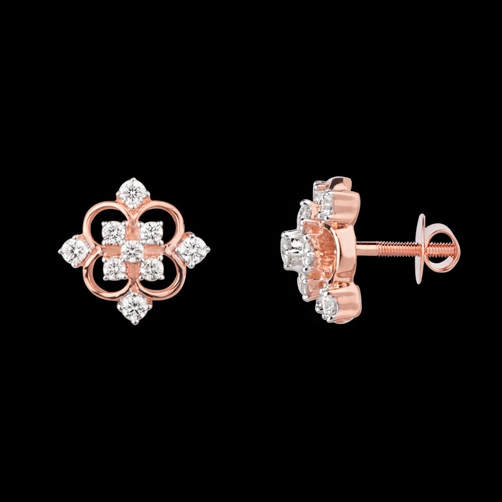 14K Rose Gold Diamond Earrings - 0.35ct SI-IJ