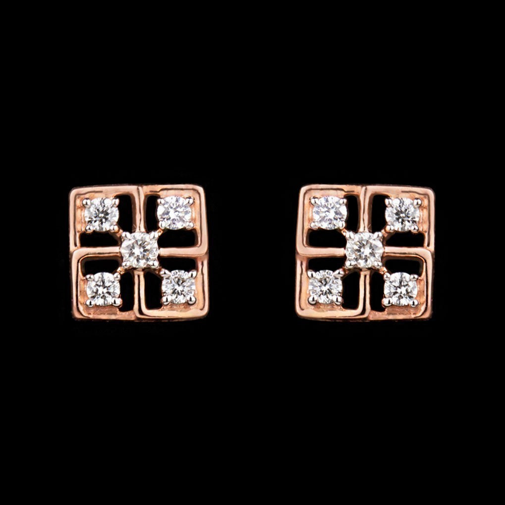 14K Rose Gold Diamond Earrings - 0.22ct SI-IJ