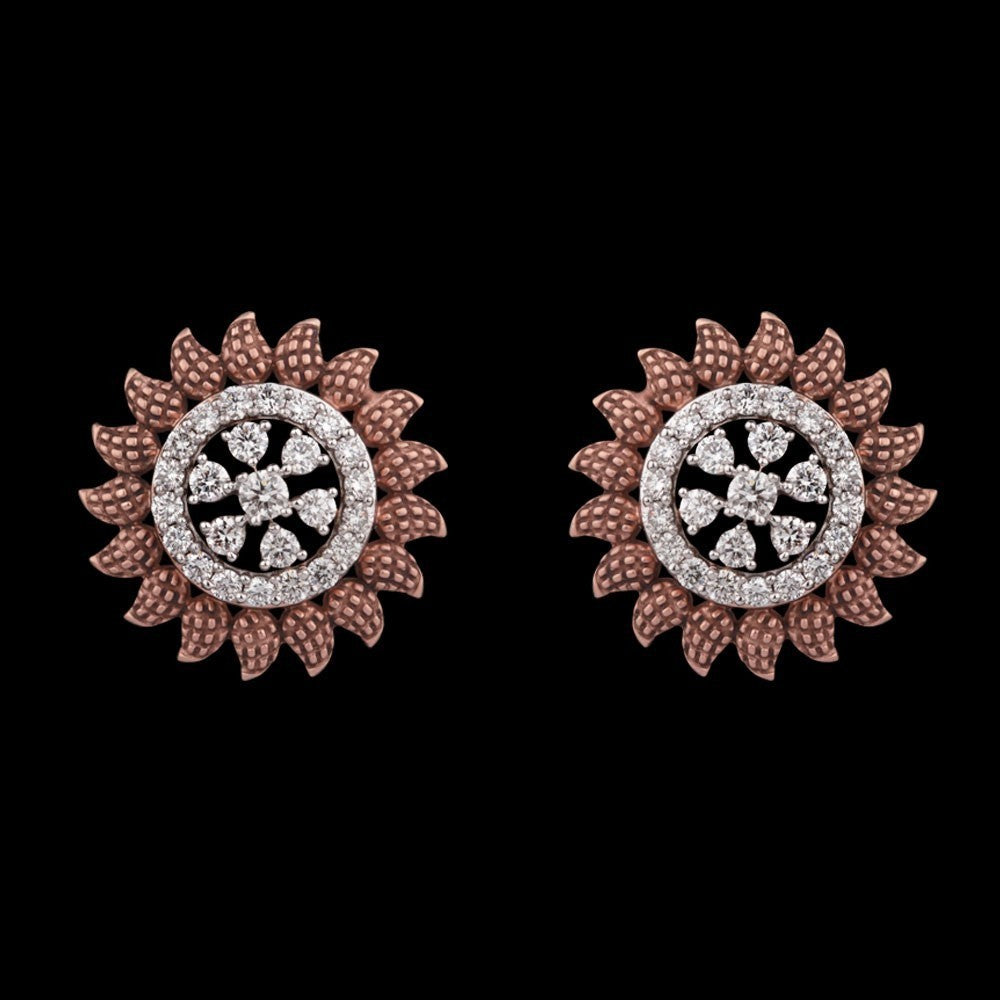 14K Rose Gold Diamond Earrings - 0.93ct VVS-VS-GH