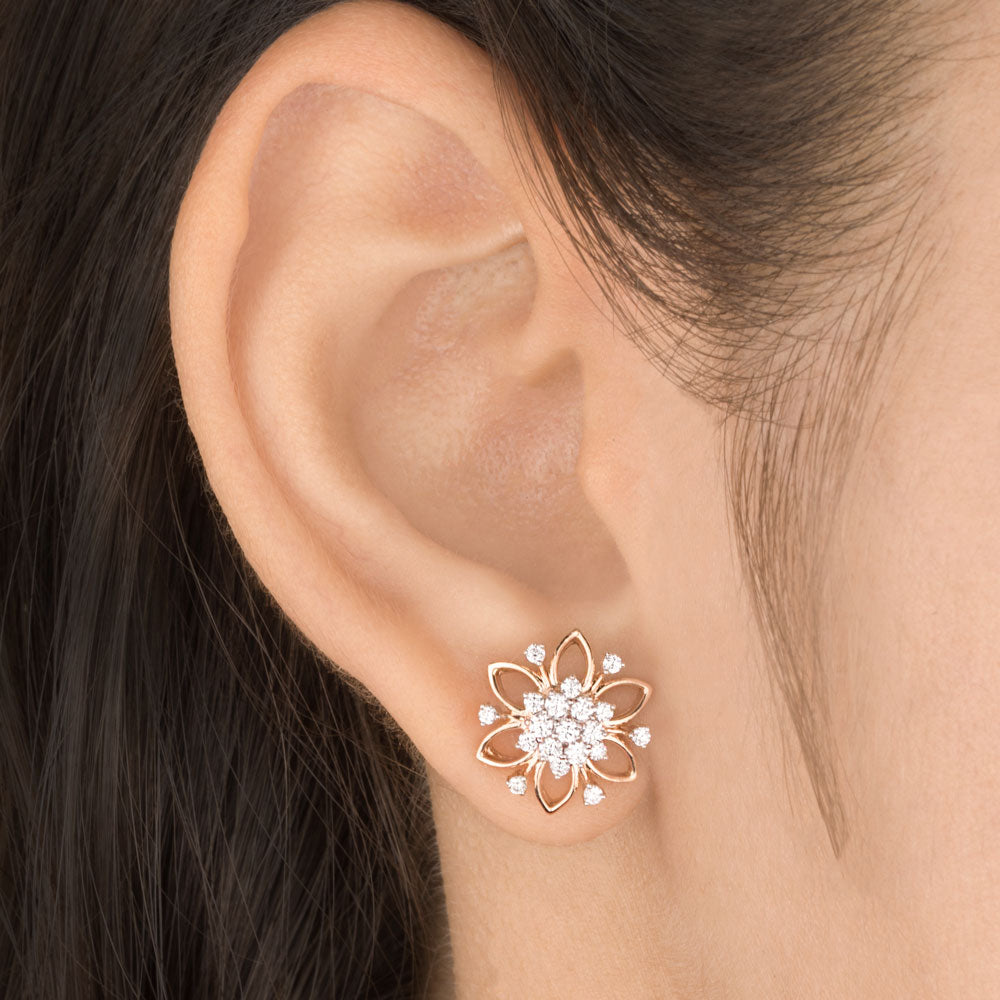 14K Rose Gold Diamond Earrings - 0.51ct VS-FG