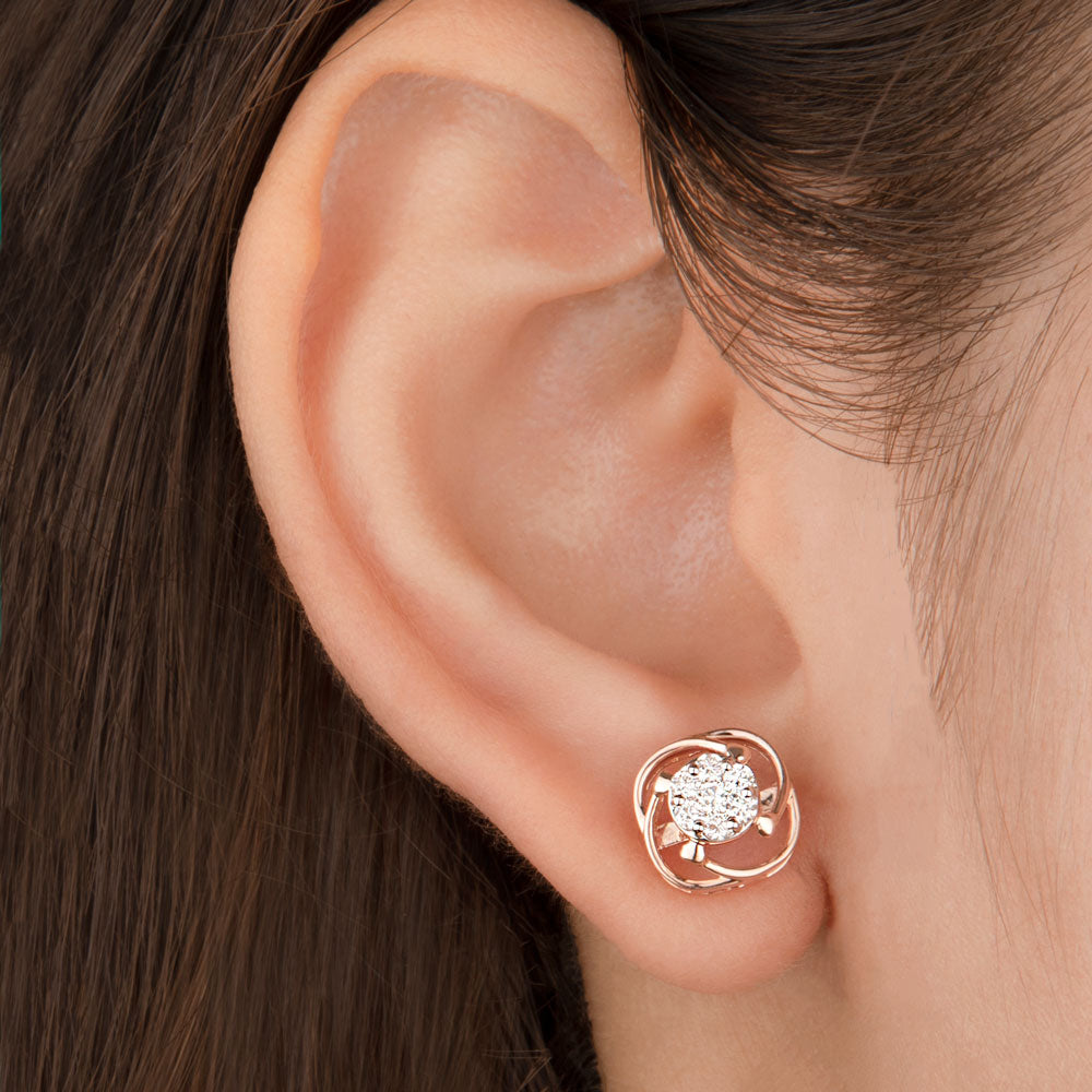 14K Rose Gold Diamond Earrings - 0.34ct VVS-VS-HI