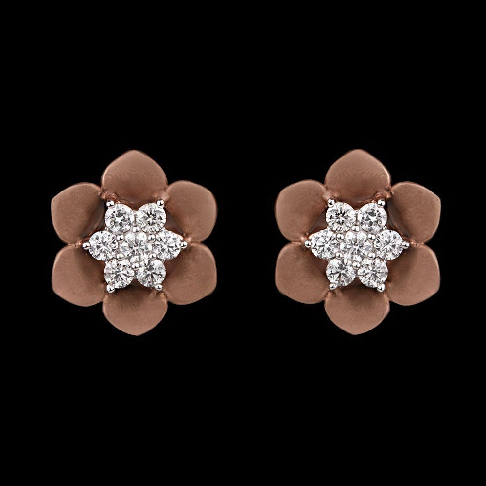 14K Rose Gold Diamond Earrings - 0.26ct SI-IJ