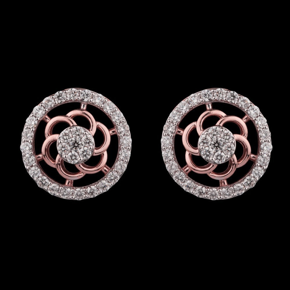 14K Rose Gold Diamond Earrings - 0.78ct VVS-VS-GH