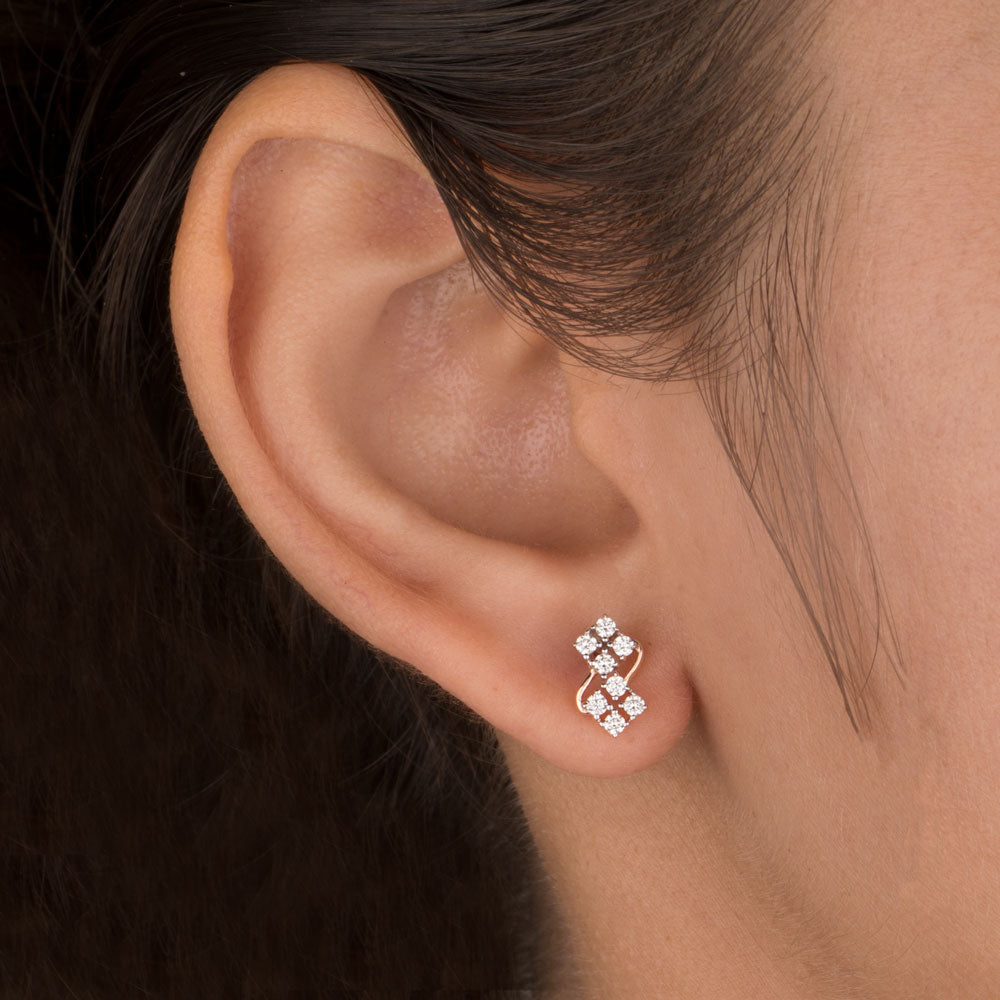 14K Rose Gold Diamond Earrings - 0.26ct VS-SI-GH
