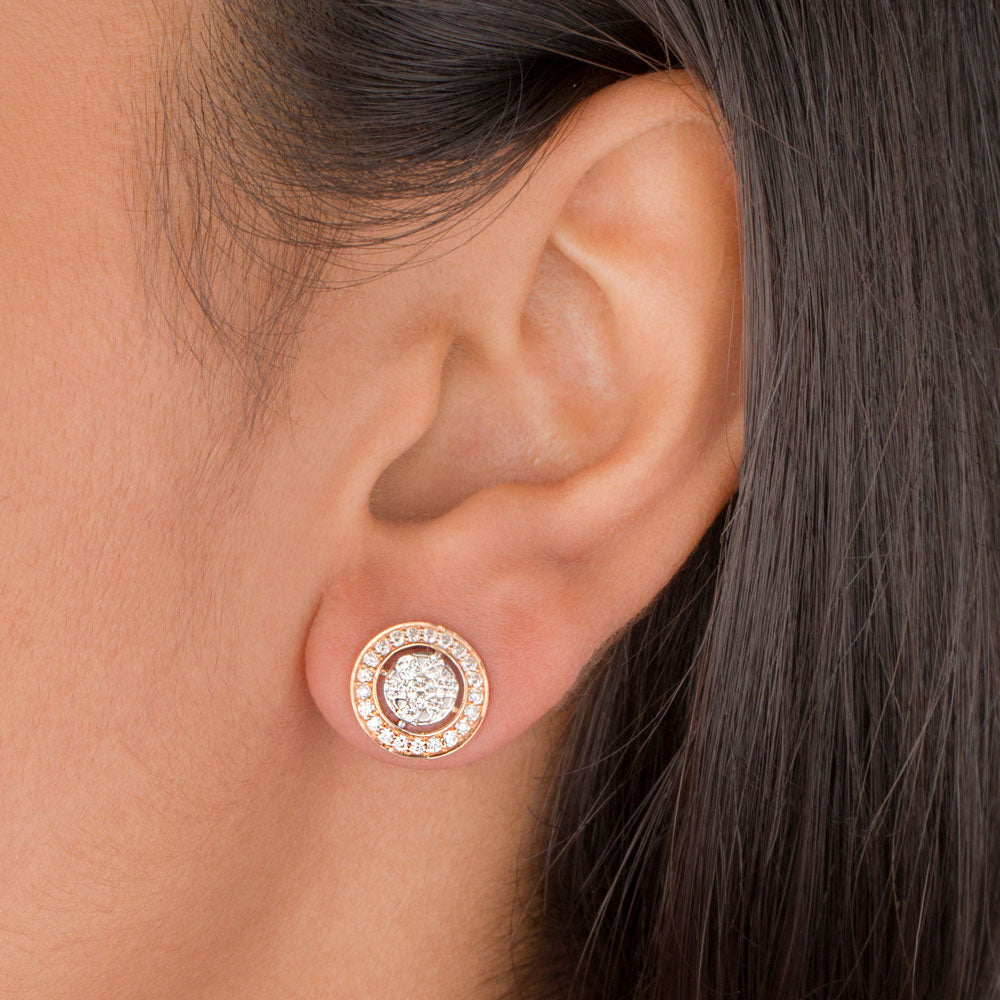 18K Rose Gold Diamond Earrings - 0.85ct VVS-VS-GH