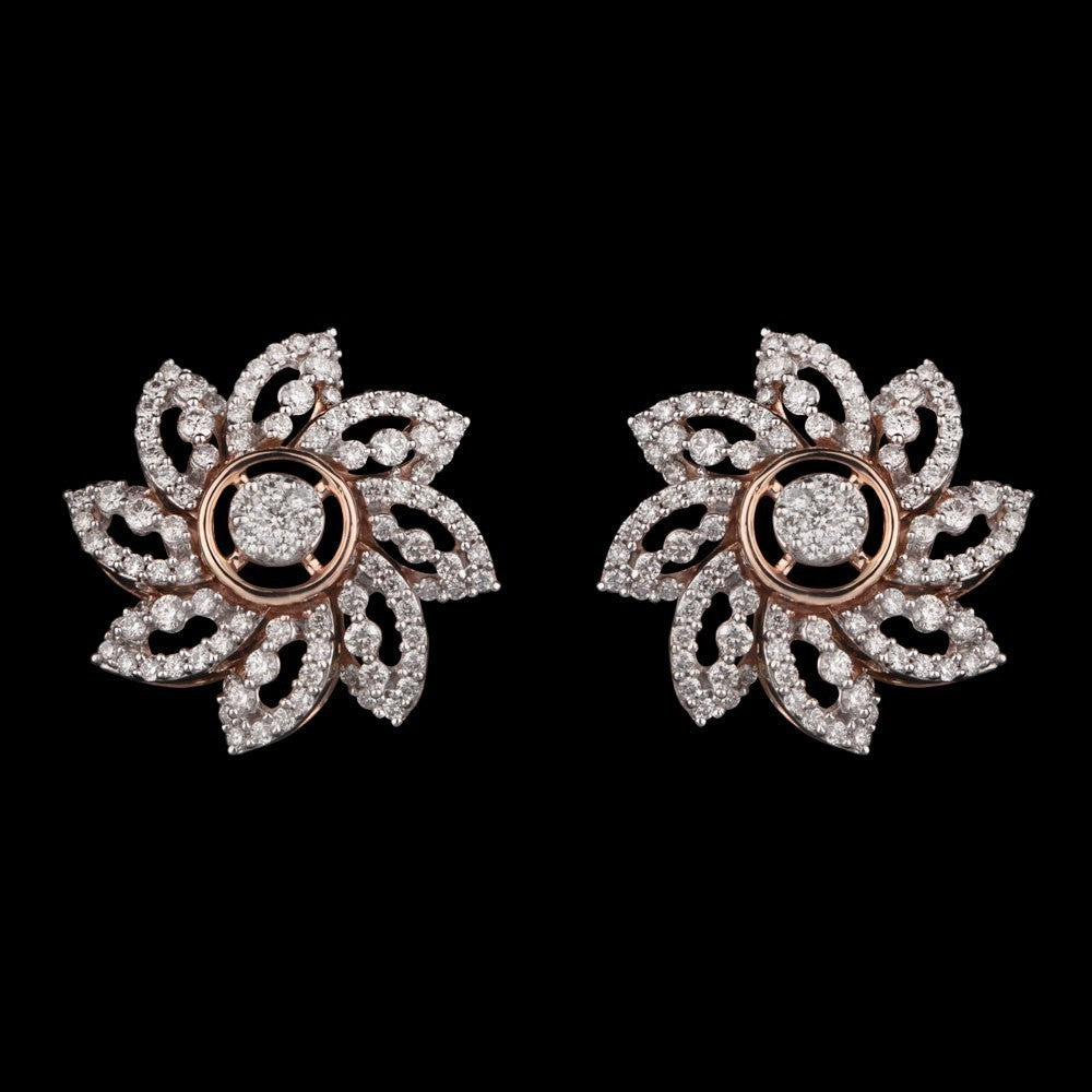 18K Rose Gold Diamond Earrings - 0.99ct VVS-VS-GH