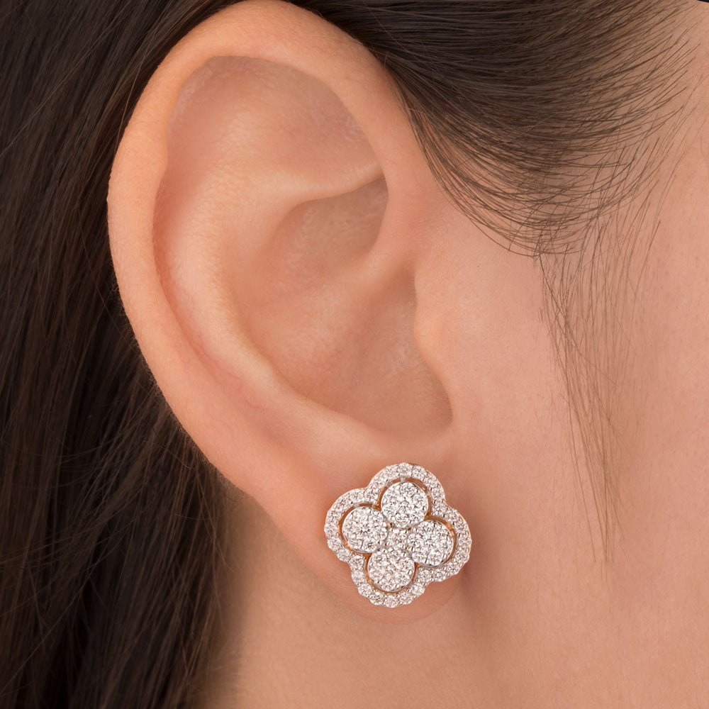 18K Rose Gold Diamond Earrings - 1.37ct VVS-VS-GH
