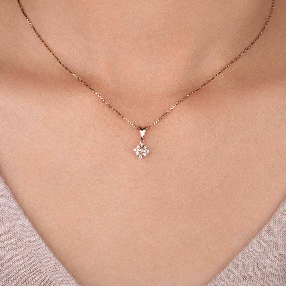 14K Rose Gold Diamond Pendant - 0.1ct SI-IJ