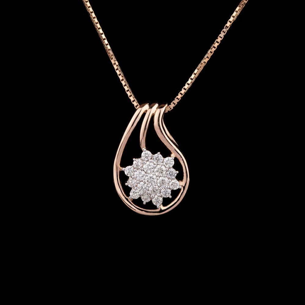 14K Rose Gold Diamond Pendant - 0.52ct SI-IJ