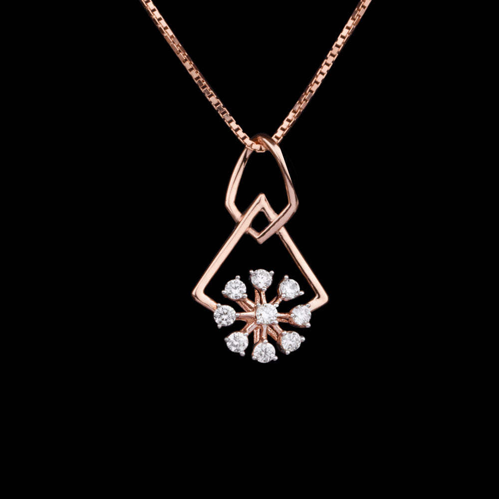 14K Rose Gold Diamond Pendant - 0.3ct SI-IJ