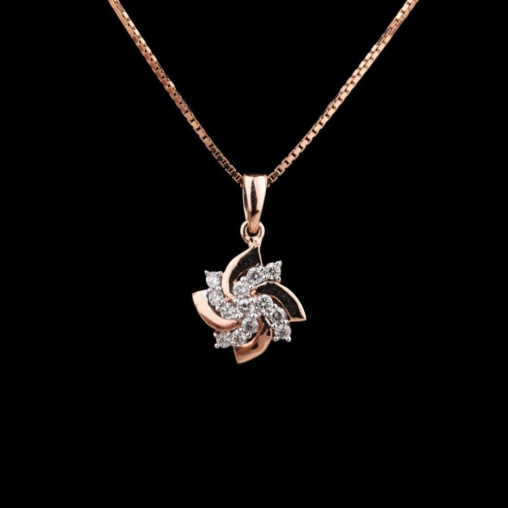 14K Rose Gold Diamond Pendant - 0.27ct SI-IJ