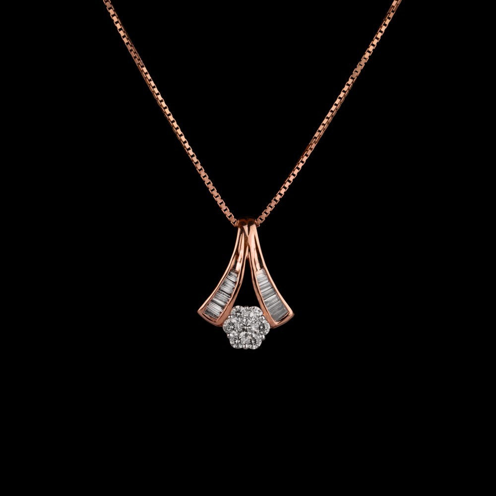 14K Rose Gold Diamond Pendant - 0.4ct SI-IJ