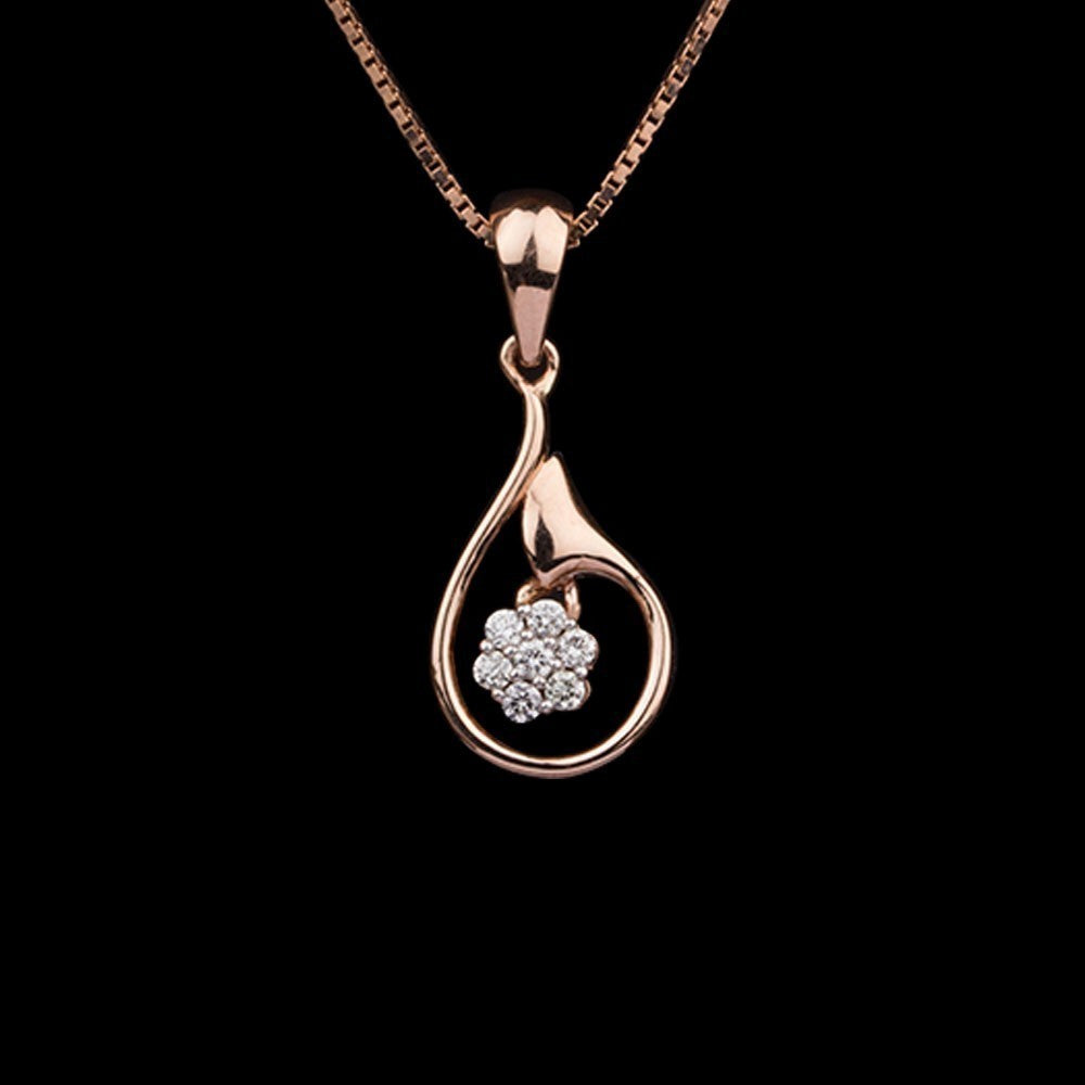 14K Rose Gold Diamond Pendant - 0.14ct VS-IJ