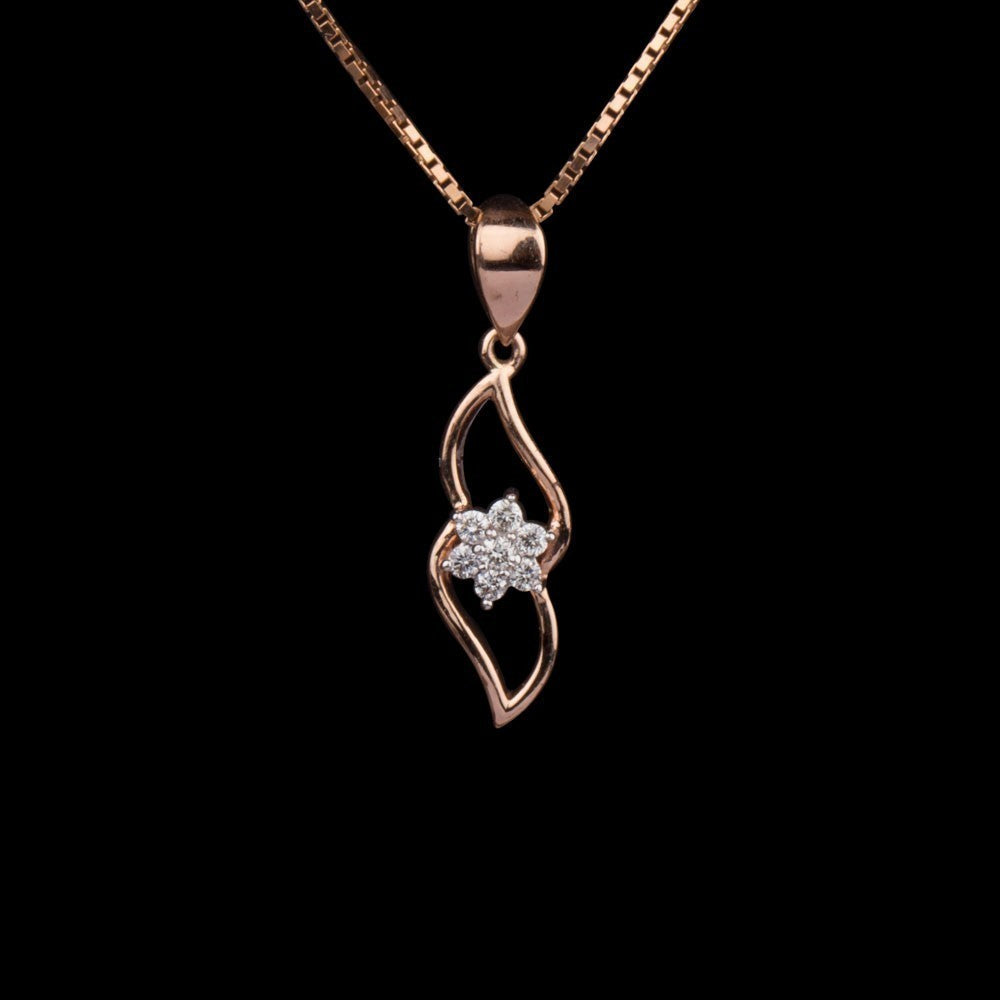 14K Rose Gold Diamond Pendant - 0.09ct SI-IJ