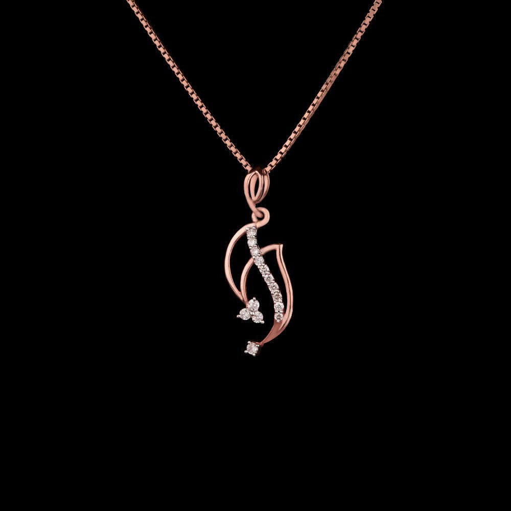 14K Rose Gold Diamond Pendant - 0.13ct SI-IJ