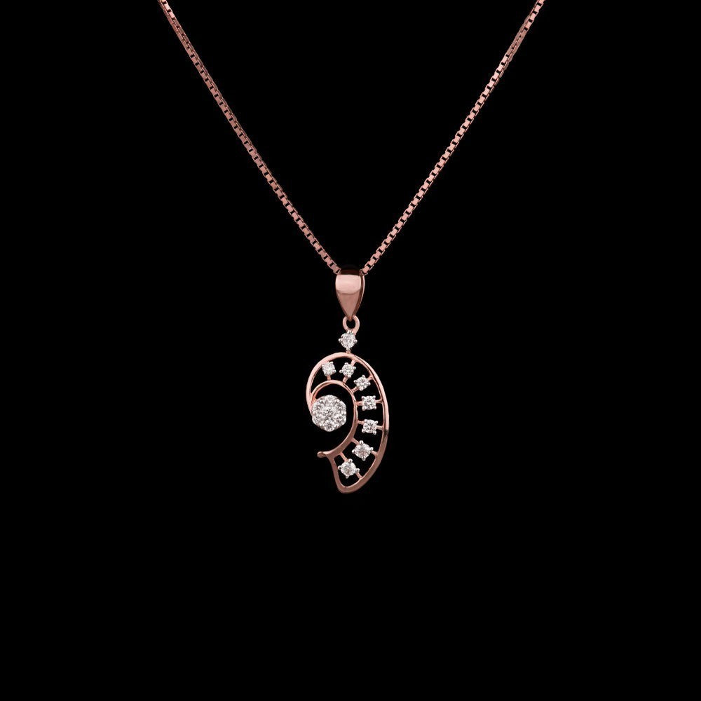 14K Rose Gold Diamond Pendant - 0.22ct SI-GH