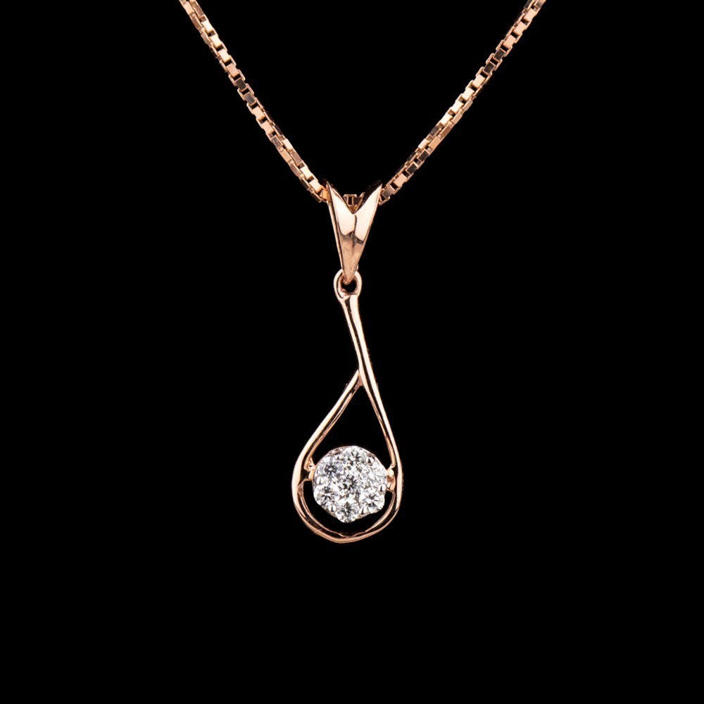 14K Rose Gold Diamond Pendant - 0.14ct SI-IJ