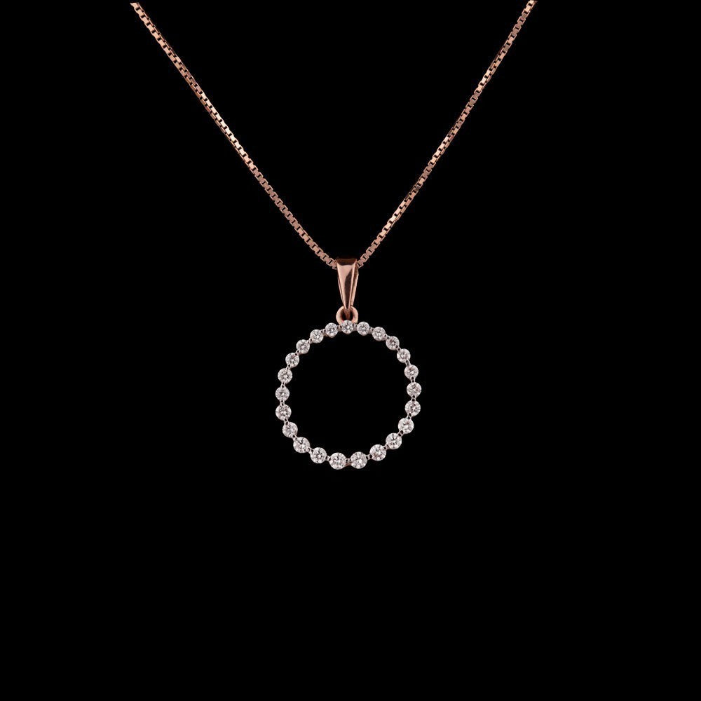 14K Rose Gold Diamond Pendant - 0.35ct VS-GH