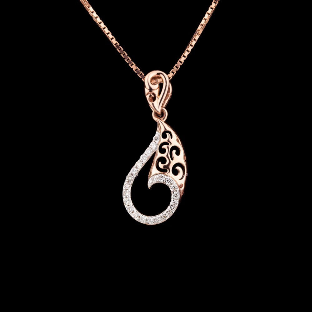 14K Rose Gold Diamond Pendant - 0.16ct SI-IJ