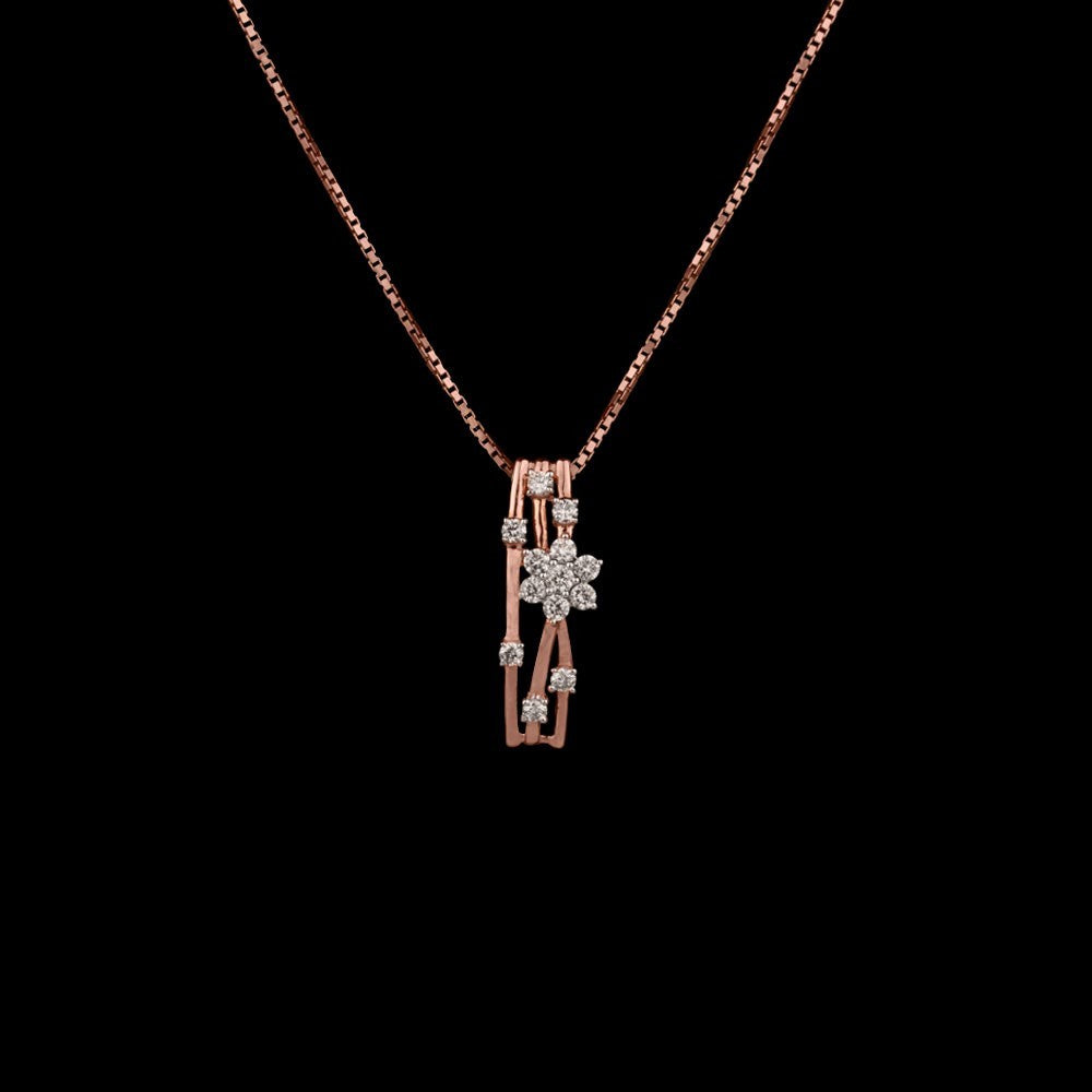 14K Rose Gold Diamond Pendant - 0.28ct SI-IJ