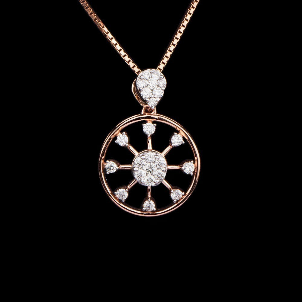 14K Rose Gold Diamond Pendant - 0.42ct SI-IJ