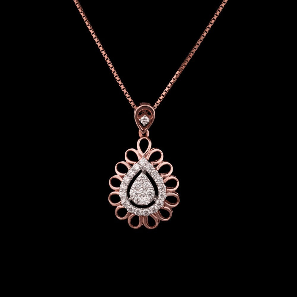 14K Rose Gold Diamond Pendant - 0.53ct VS-GH