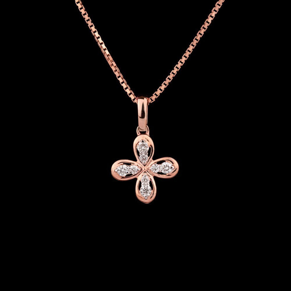 14K Rose Gold Diamond Pendant - 0.14ct SI-GH