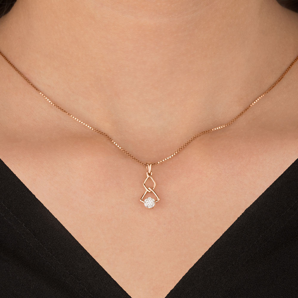 14K Rose Gold Diamond Pendant - 0.1ct SI-GH