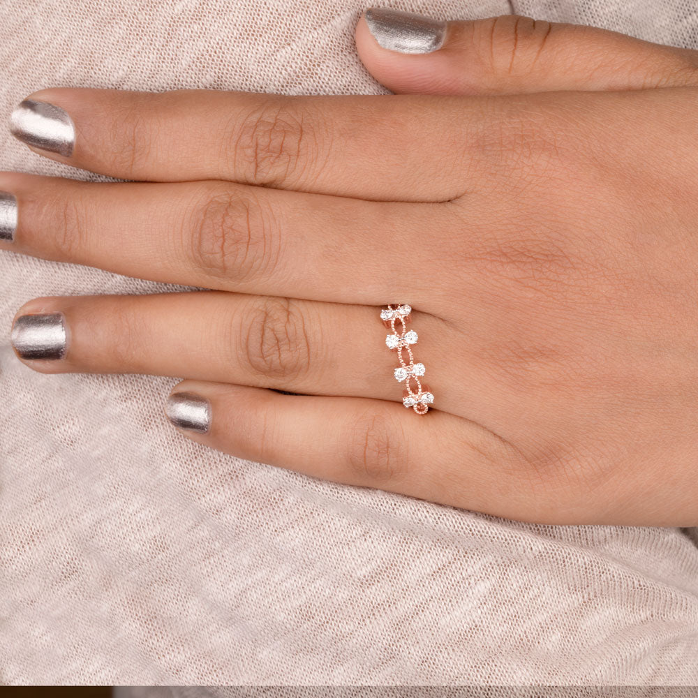 14K Rose Gold Diamond Ring - 0.25ct SI-IJ