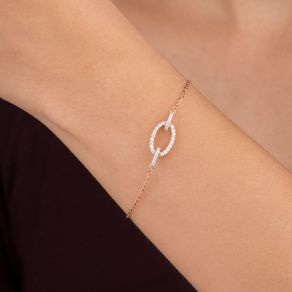 14K Rose Gold Diamond Bracelet - 0.3ct SI-GH