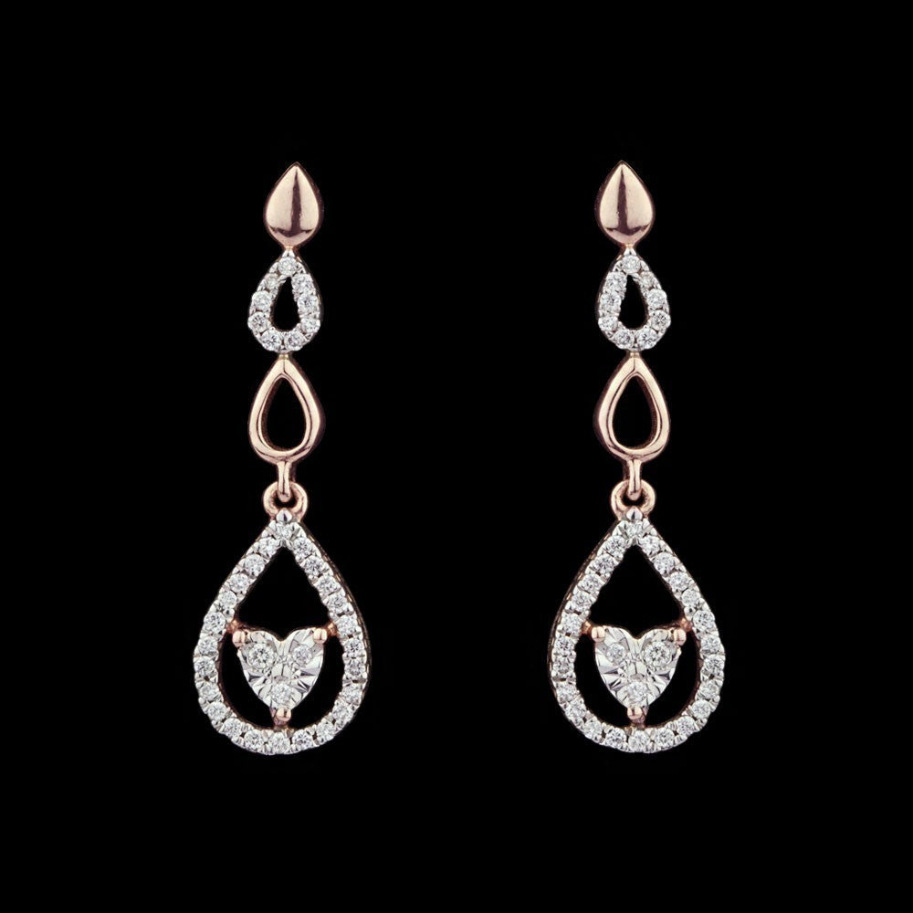 14K Rose Gold Diamond Earrings - 0.25ct SI-GH