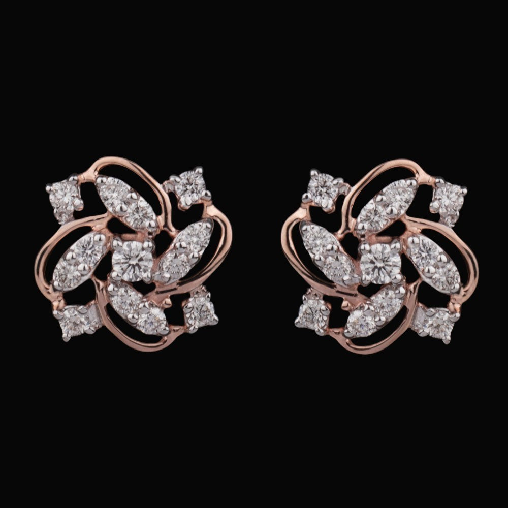14K Rose Gold Diamond Earrings - 0.35ct VVS-VS-HI
