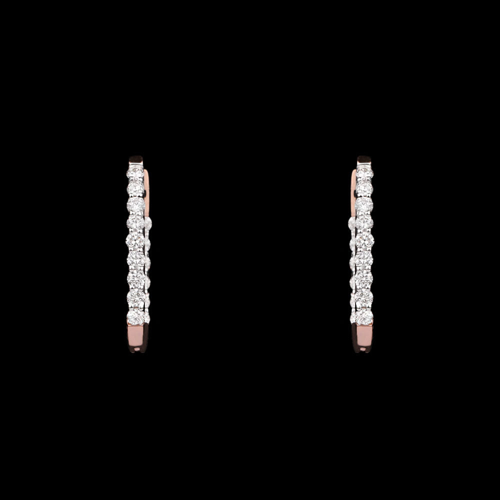14K Rose Gold Diamond Earrings - 0.52ct VVS-VS-IJ